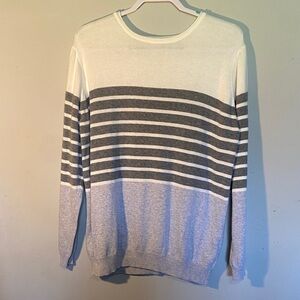 Gray and White Striped women’s Sweater